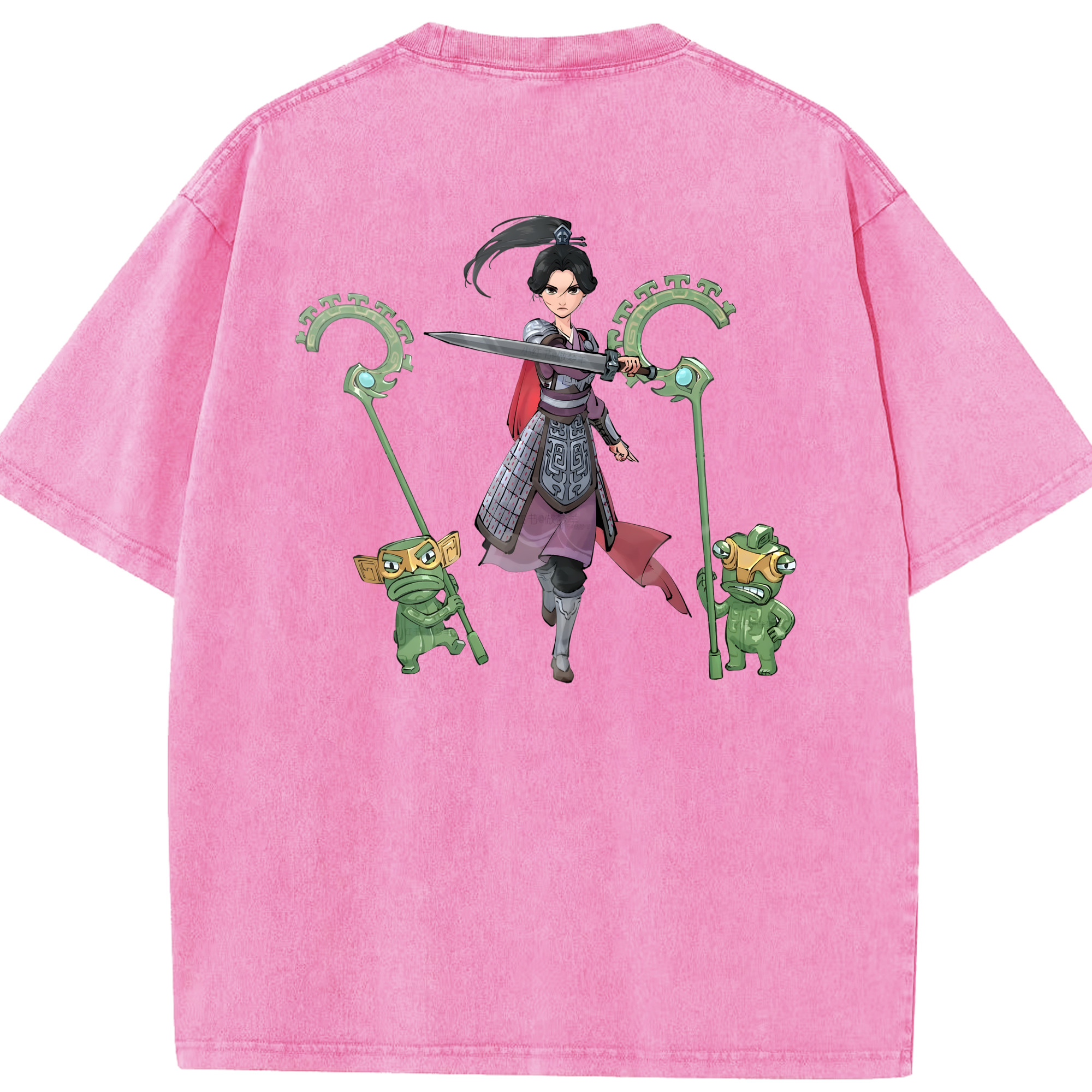 （画像用） Ne Zha 2 ナタ 魔童の大暴れ 綿100% ヴィンテージ風 半袖Tシャツ（背面プリント）